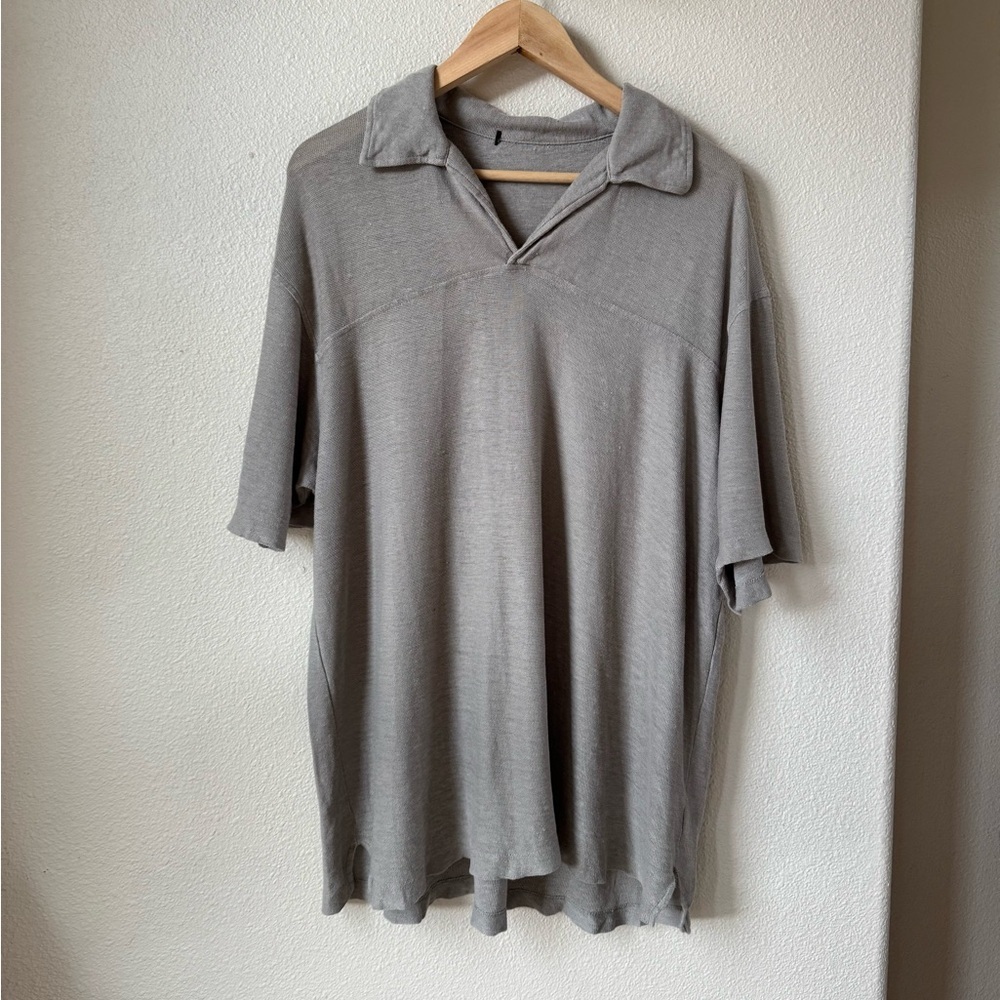 Collard v neck short‎ sleeve shirt